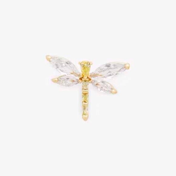 NWT kate spade Dragonfly Post Earrings - Cubic Zirconia in Goldtone - Picture 2 of 8